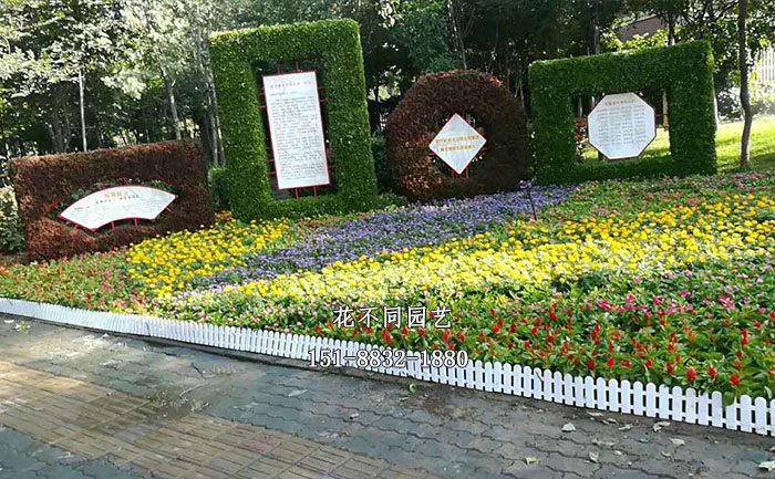 新疆簡(jiǎn)約立體花壇-五色草植物墻