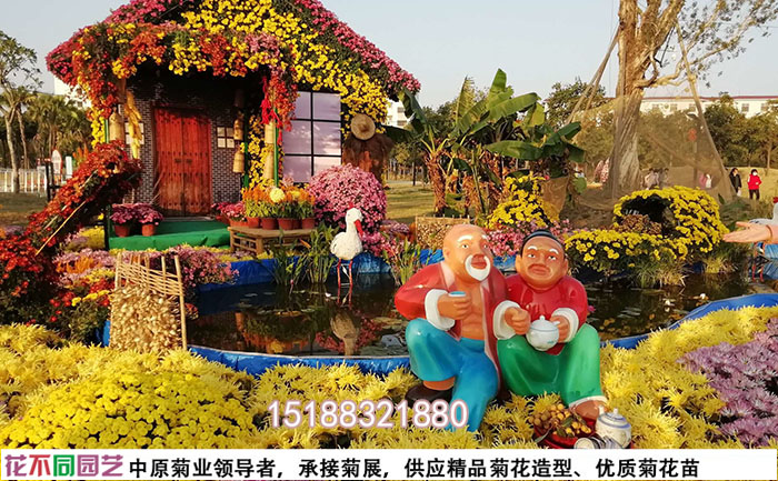 菊花展施工團(tuán)隊(duì)現(xiàn)場施工圖